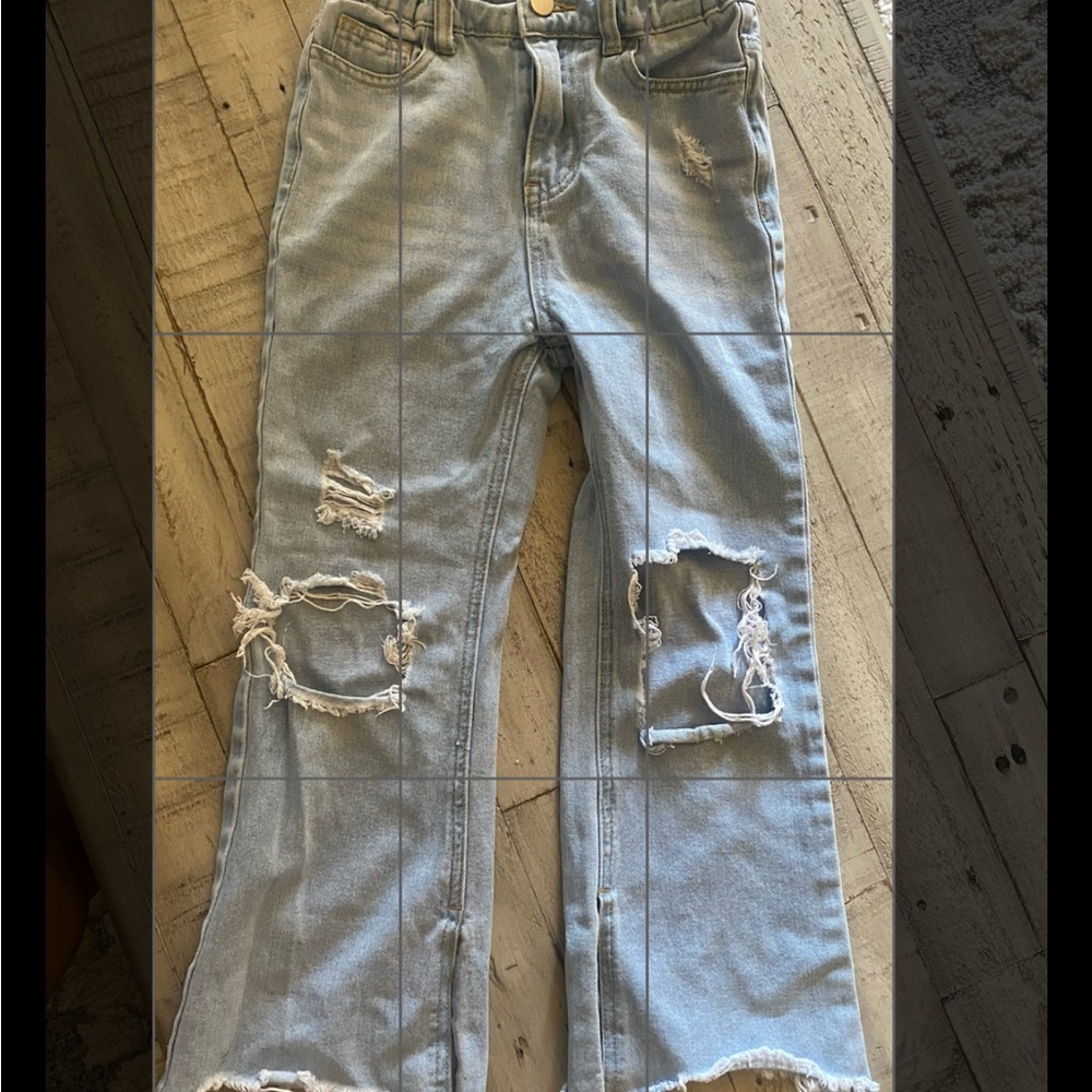 SHEIN Light Blue Distressed Straight Leg Jeans